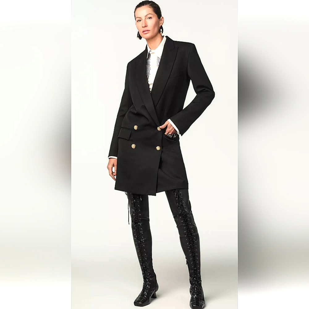 ZARA x STEFANO PILATI COLLAB BLACK WOOL FROCK COAT WITH BUTTONS ✨️✨️✨️ - Picture 1 of 4